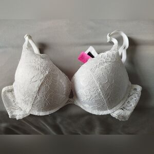 La Senza Hello Sugar Plunge White Lace 32B Push Up